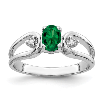 14k White Gold 6x4mm Oval Mount St. Helens AAA Real Diamond ring