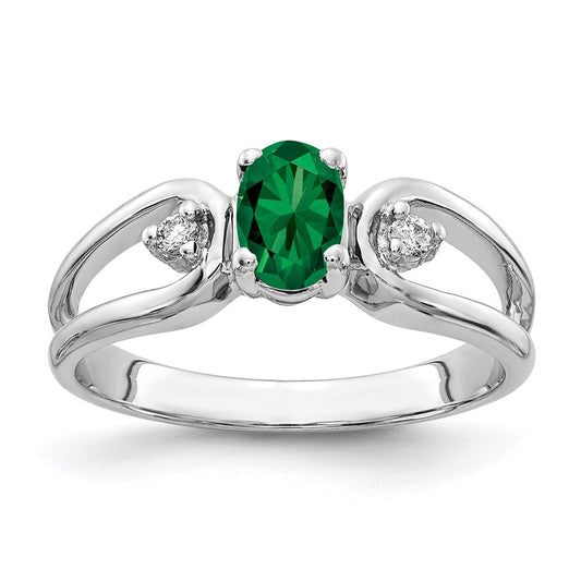 14k White Gold 6x4mm Oval Mount St. Helens VS Real Diamond ring