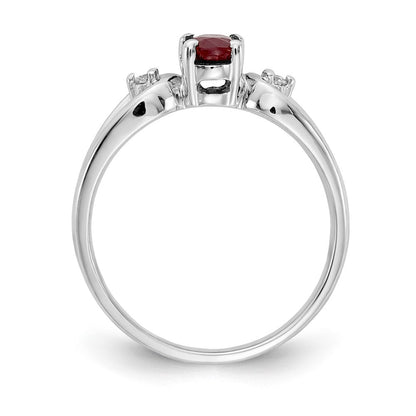 14k White Gold 6x4mm Oval Ruby VS Real Diamond ring