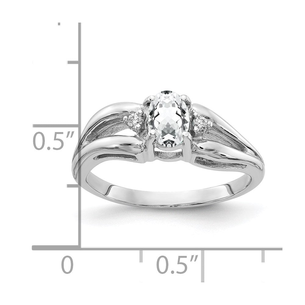 14k White Gold 6x4mm Oval Cubic Zirconia AAA Real Diamond ring