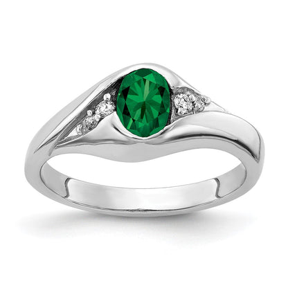 14k White Gold 6x4mm Oval Mount St. Helens VS Real Diamond ring