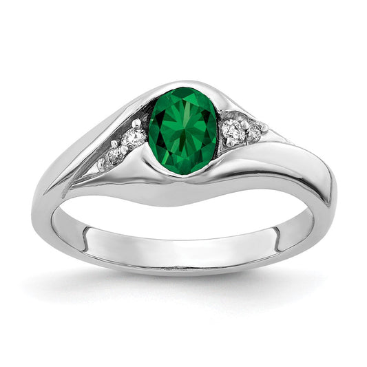 14k White Gold 6x4mm Oval Mount St. Helens AA Real Diamond ring