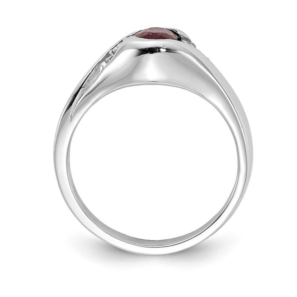 14K White Gold 6X4mm Oval Ruby Aa Diamond Ring