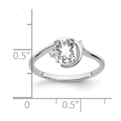 14k White Gold 7x5mm Oval Cubic Zirconia A Real Diamond ring