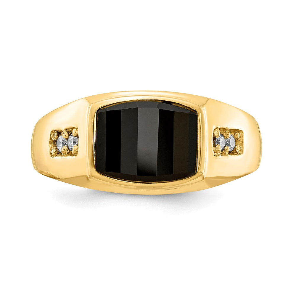 14K Yellow Gold VS Real Diamond men's ring