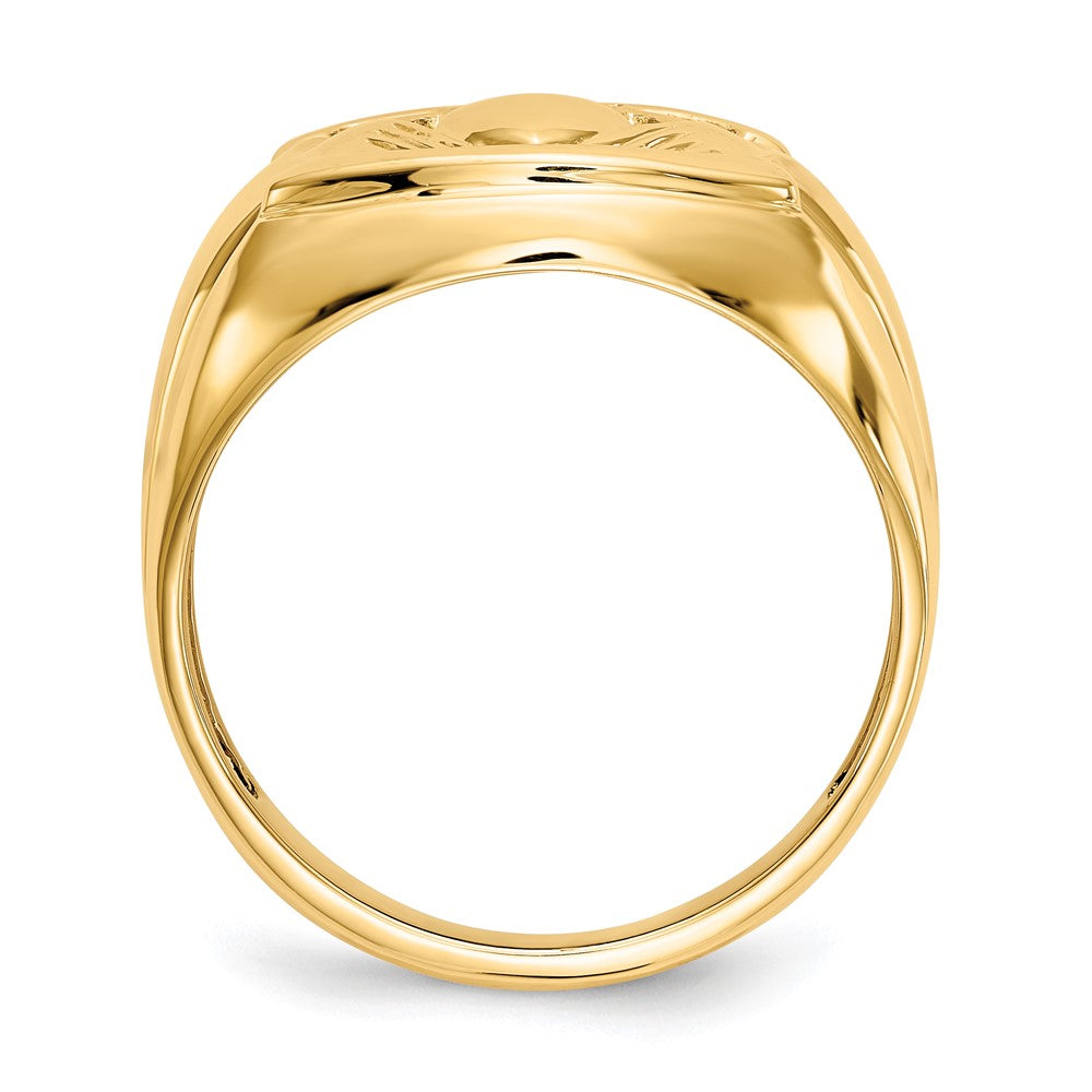 14K Yellow Gold Aaa Diamond Men'S Ring