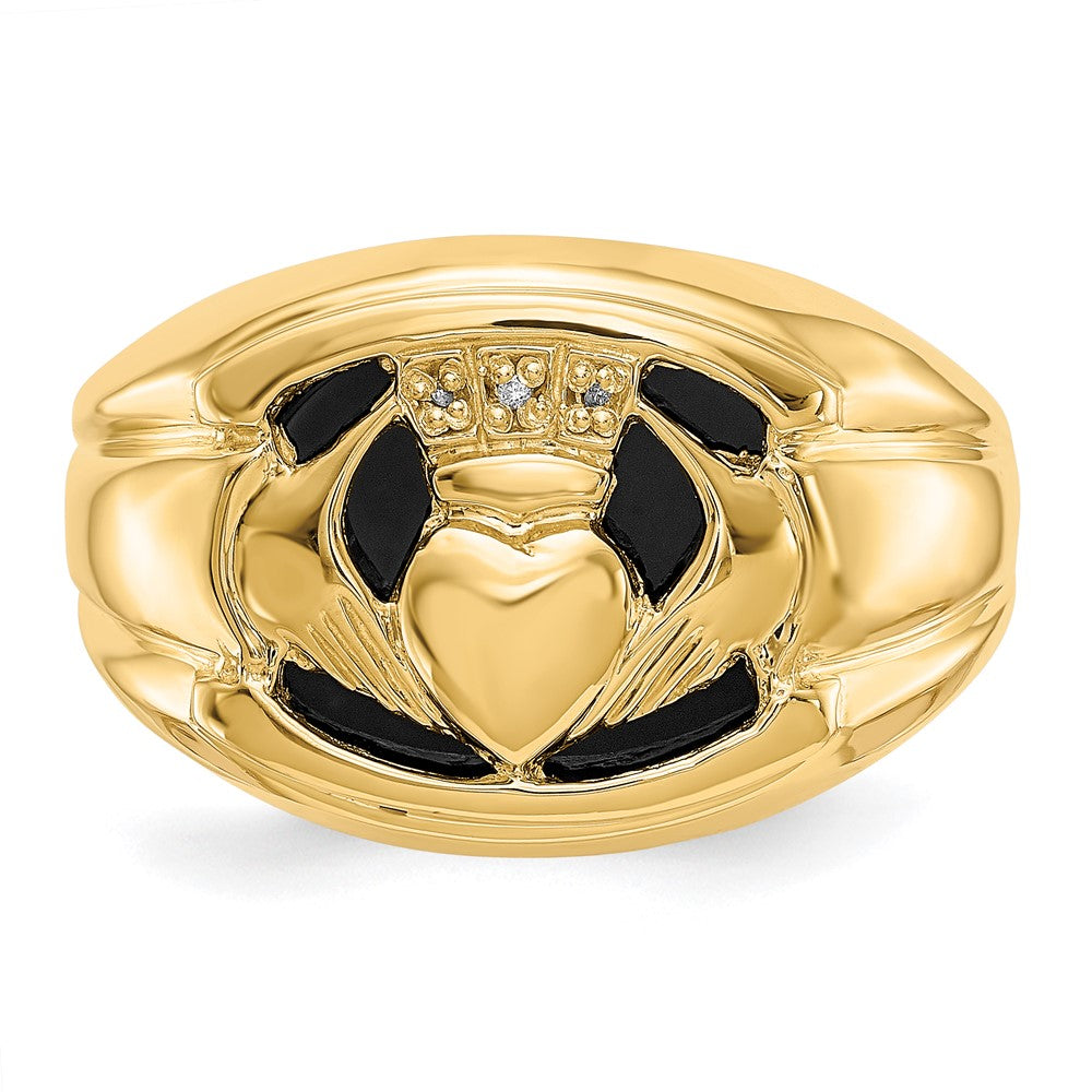14K Yellow Gold Aaa Diamond Men'S Ring
