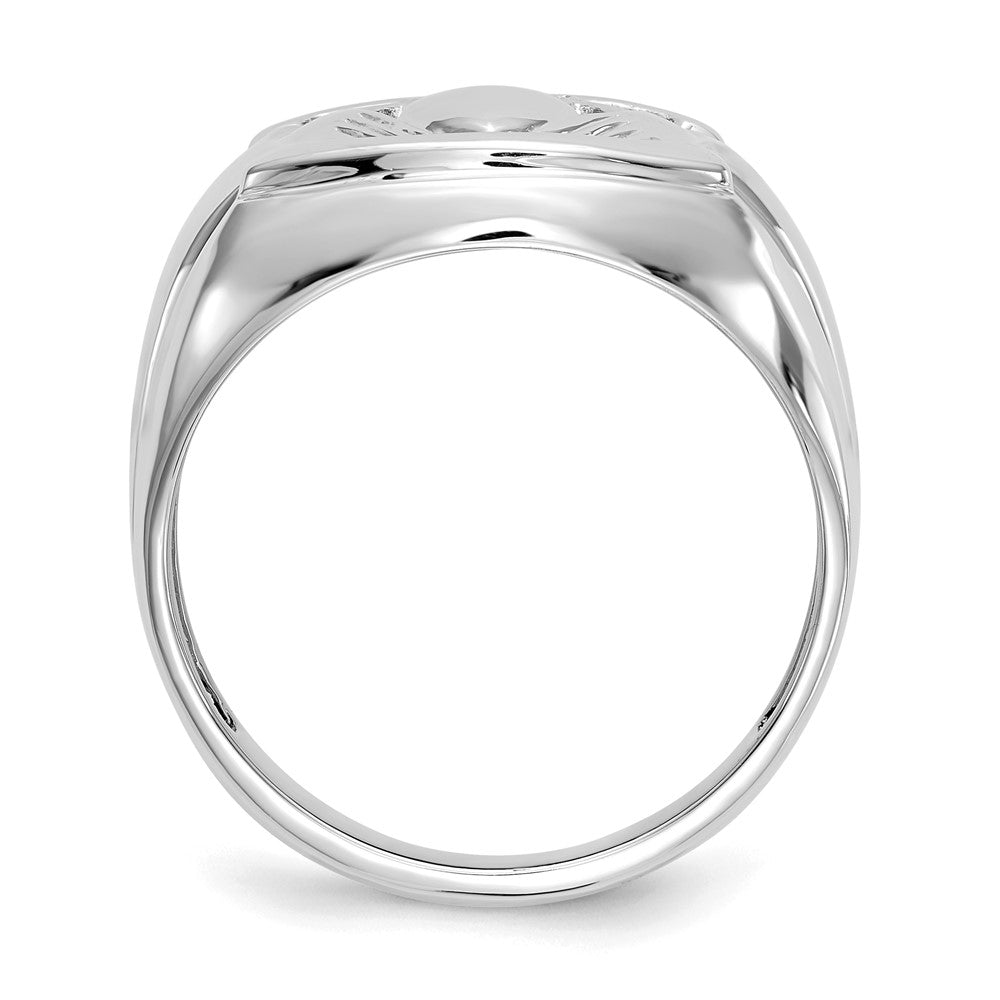 14k White Gold A Real Diamond men's ring