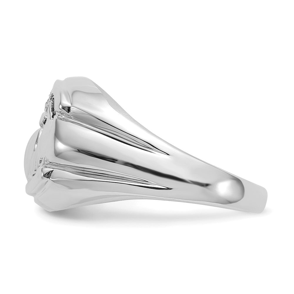 14k White Gold A Real Diamond men's ring