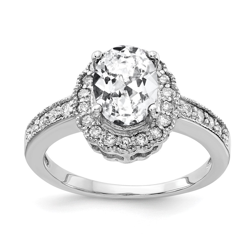 14k White Gold 8x6mm Oval Cubic Zirconia A Real Diamond ring