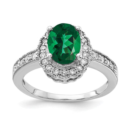 14k White Gold 8x6mm Oval Mount St. Helens VS Real Diamond ring