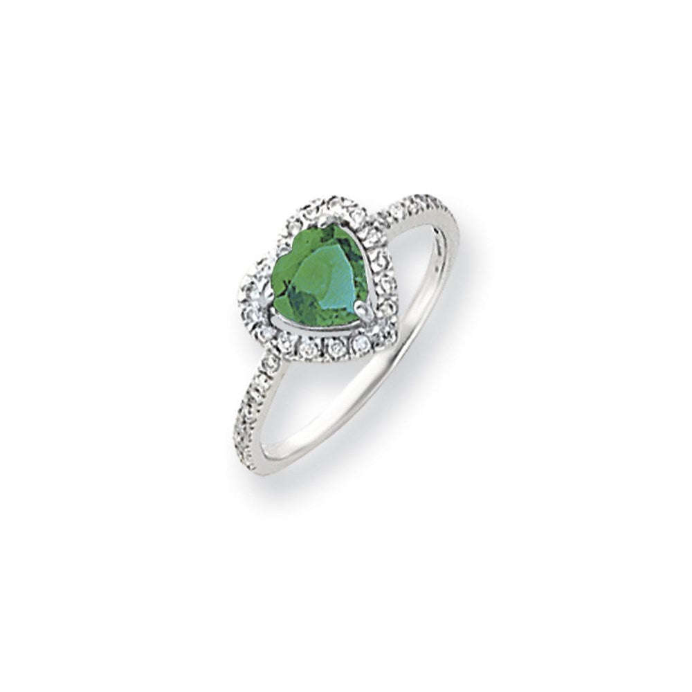 14k White Gold 6mm Heart Mount St. Helens VS Real Diamond ring