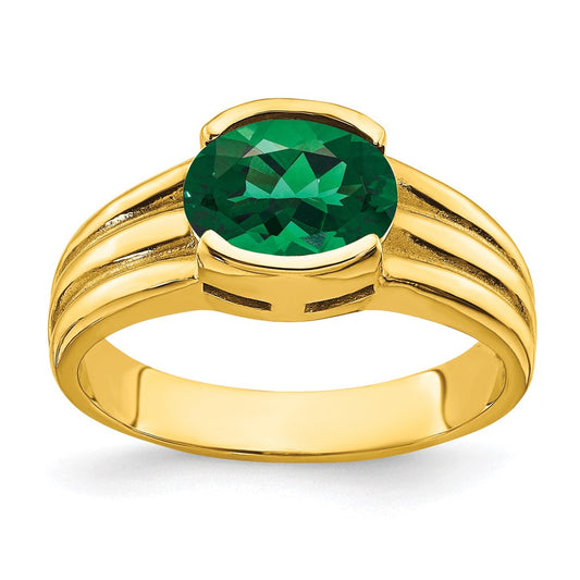 14K Yellow Gold 8x6mm Oval Mount St. Helens ring