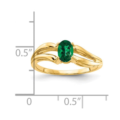 14K Yellow Gold 6x4mm Oval Mount St. Helens ring