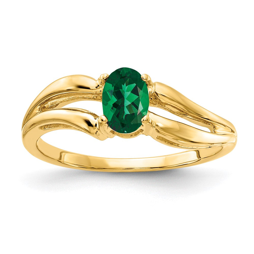 14K Yellow Gold 6x4mm Oval Mount St. Helens ring