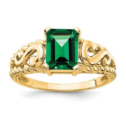 14K Yellow Gold 8x6mm Emerald Cut Mount St. Helens ring