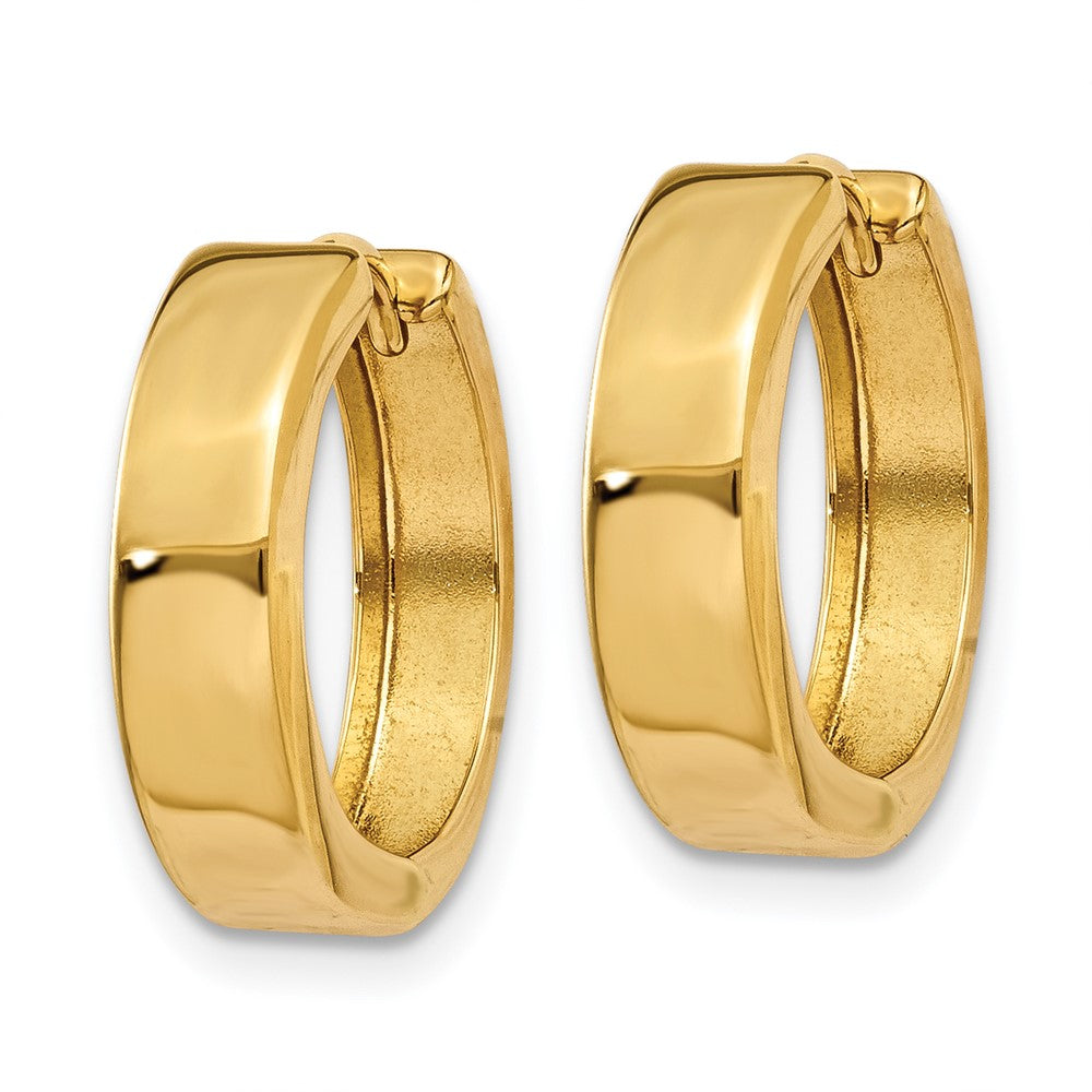 14K Yellow Gold Round Hinged Hoop Earrings