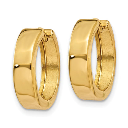14K Yellow Gold Round Hinged Hoop Earrings