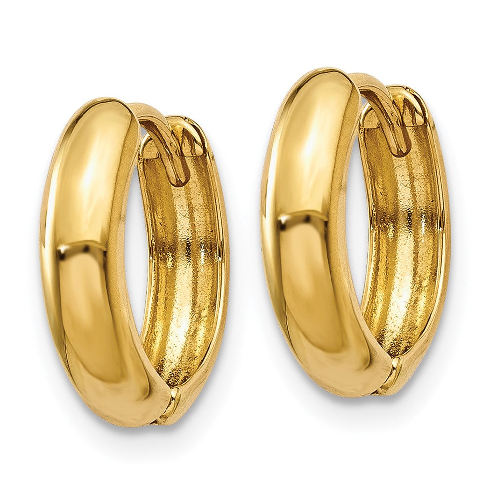 14K Yellow Gold Polished Hinged Hoop Earrings