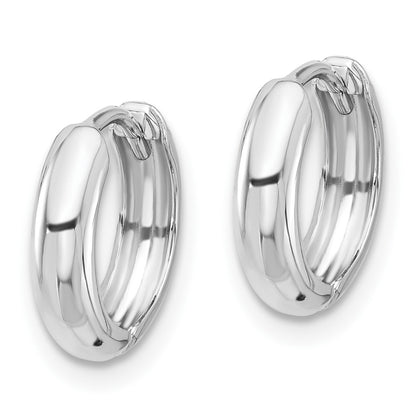 14K White Gold Hinged Hoop Earrings