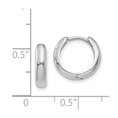 14K White Gold Hinged Hoop Earrings