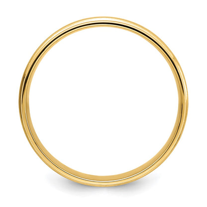 14K Yellow Gold 6mm Standard Weight Comfort Fit Brushed Satin/Polished Grooved Edge Wedding Band