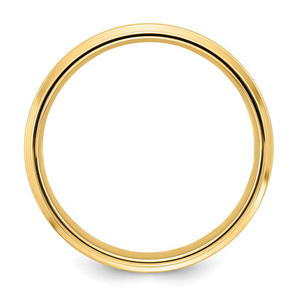 14K Yellow Gold 6mm Lightweight Comfort Fit Brushed Satin Fancy Wedding Band