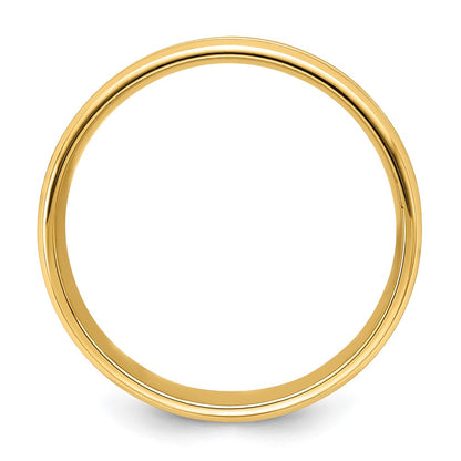 14K Yellow Gold 6mm Heavyweight Comfort Fit Brushed Satin With Center Groove Wedding Band