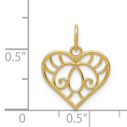 14K Yellow Gold Polished Fancy Edge Key Charm