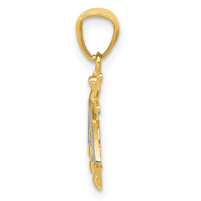 14k Yellow & Rhodium 14k w/Rhodium Bee Pendant