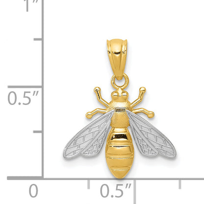 14k Yellow & Rhodium 14k w/Rhodium Bee Pendant