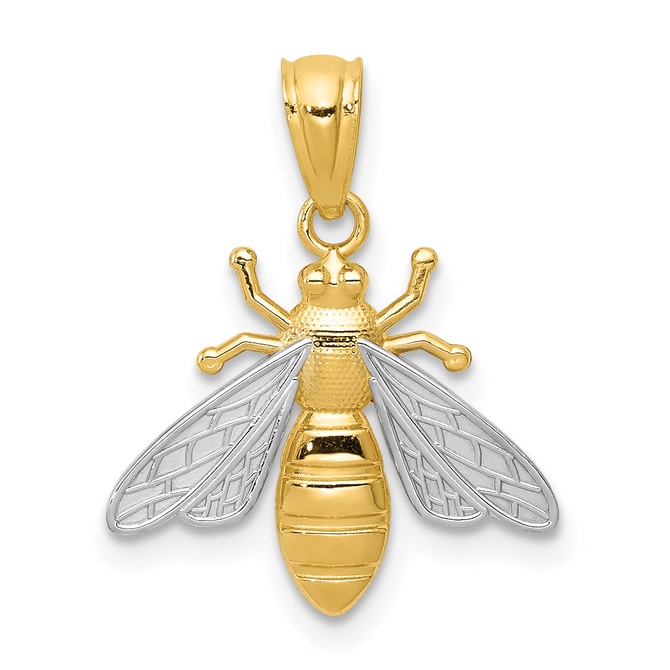 14k Yellow & Rhodium 14k w/Rhodium Bee Pendant