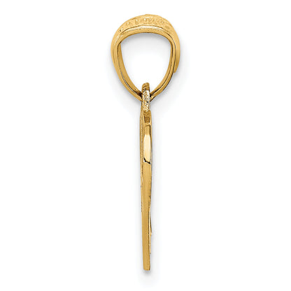 14k Yellow Gold 14K Basketball and Hoop Pendant