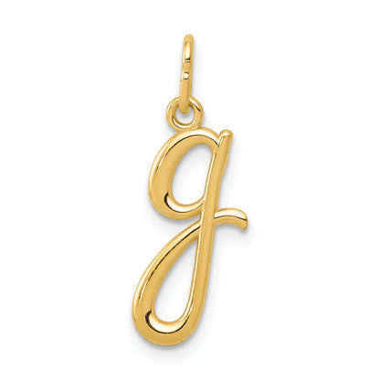 14K Yellow Gold Letter G Initial Charm