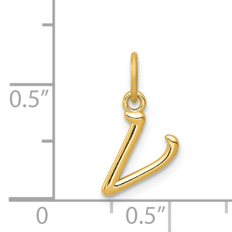 14k Yellow Gold 14k Yellow Gold Letter V Initial Charm