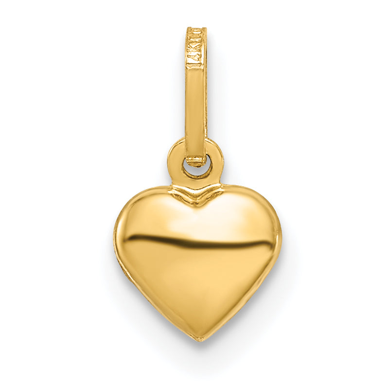 14k Yellow Gold 14K Polished 3-D Puffed Heart Charm