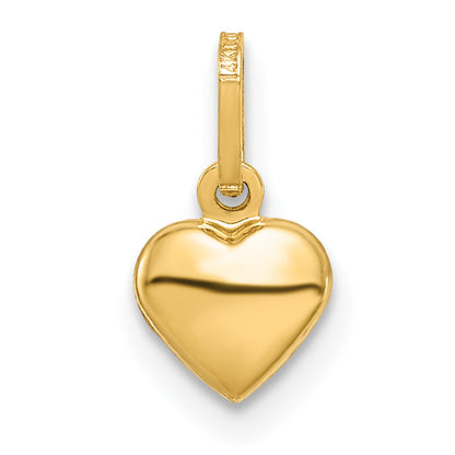 14k Yellow Gold 14K Polished 3-D Puffed Heart Charm