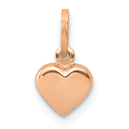 14k Rose Gold 14K Rose Gold Polished 3-D Heart Charm