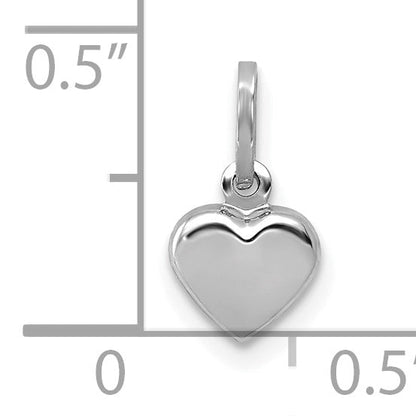 14k White Gold 14K White Gold Polished 3-D Heart Charm