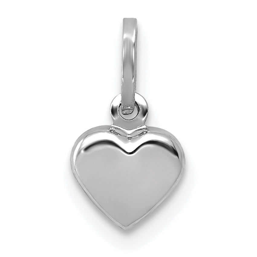 14k White Gold 14K White Gold Polished 3-D Heart Charm