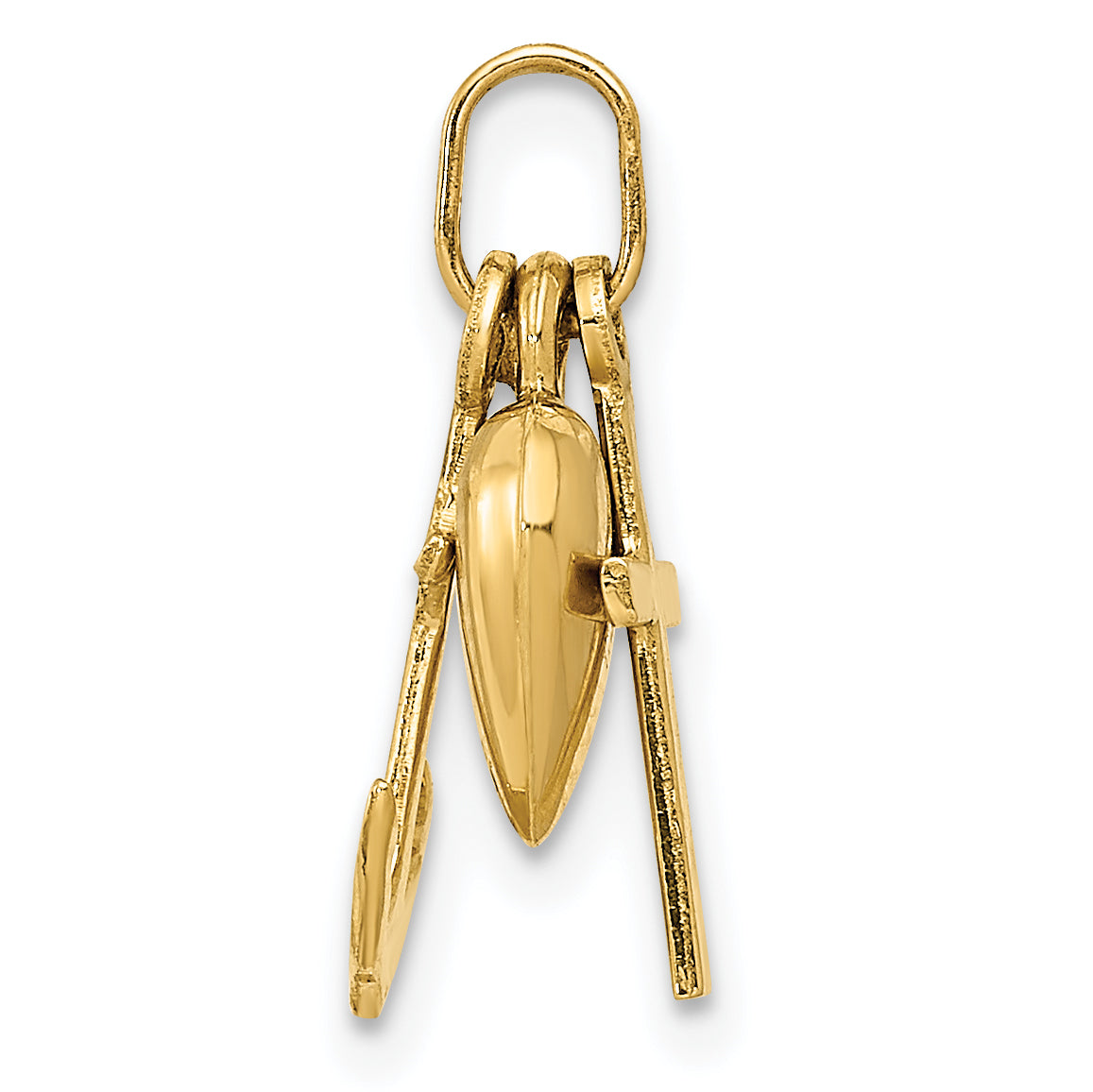 14k Yellow Gold 14K Polished Heart Cross Anchor Pendant