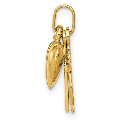 14k Yellow Gold 14K Polished Heart Cross Anchor Pendant