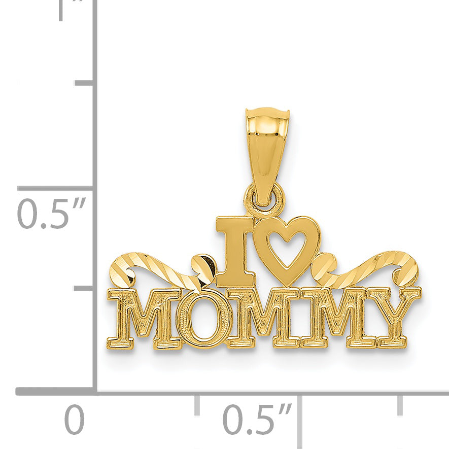 14k Yellow Gold 14k Yellow Gold I Heart Mommy Pendant