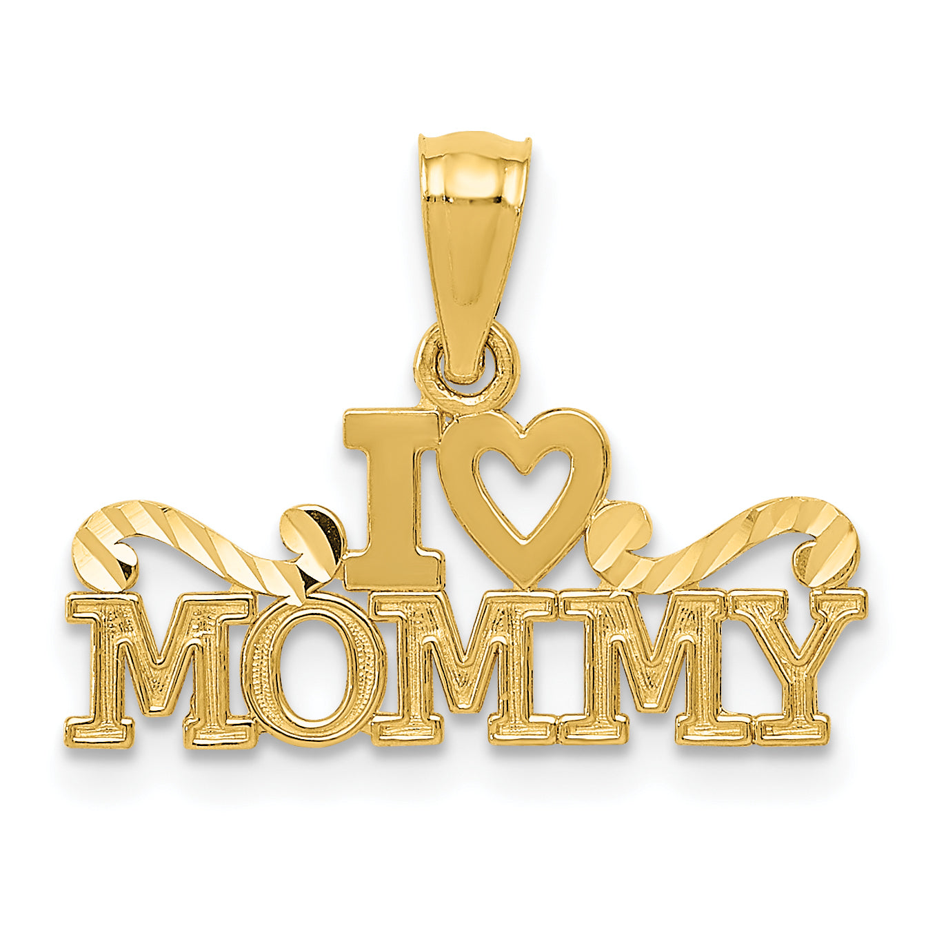 14k Yellow Gold 14k Yellow Gold I Heart Mommy Pendant
