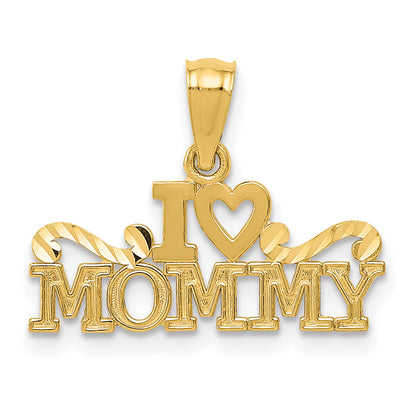 14k Yellow Gold 14k Yellow Gold I Heart Mommy Pendant