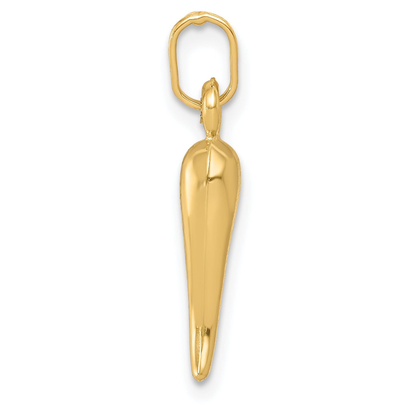 14k Yellow Gold 14k Hollow Italian Horn Charm