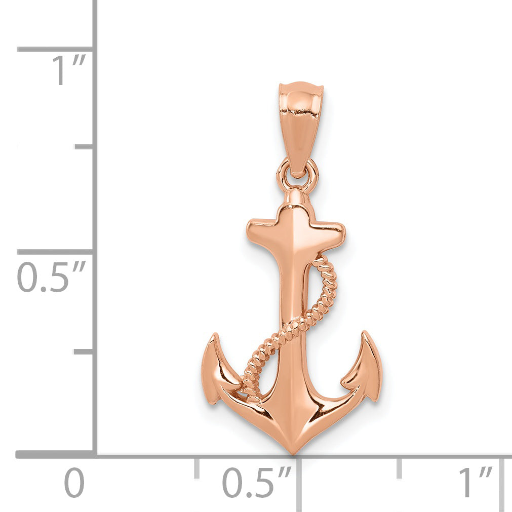 14k Rose Gold 14k Rose Gold Anchor Pendant