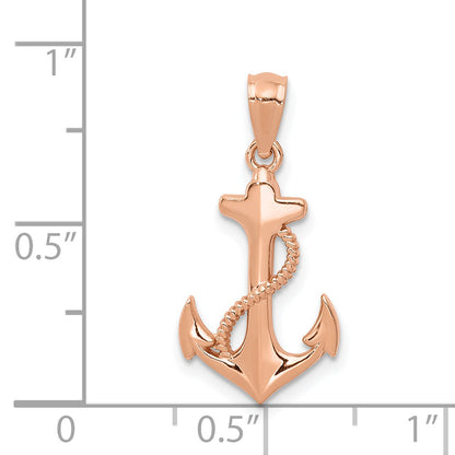 14k Rose Gold 14k Rose Gold Anchor Pendant