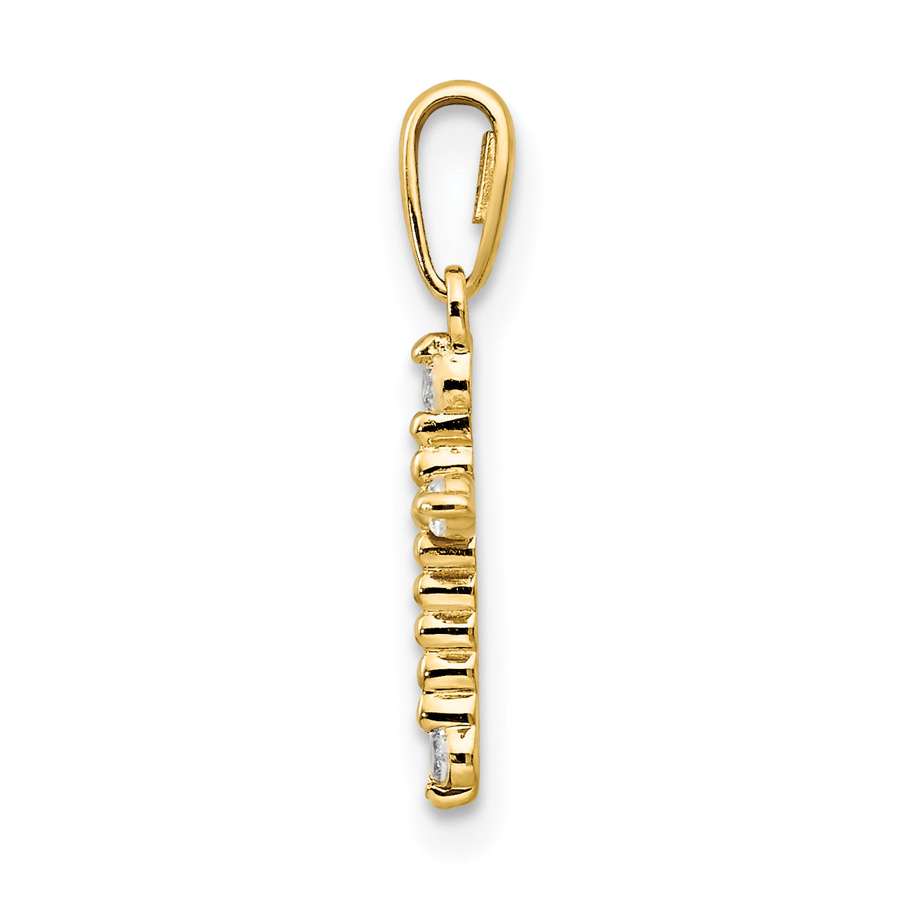 14k Yellow Gold 14k CZ Children's Cross Pendant