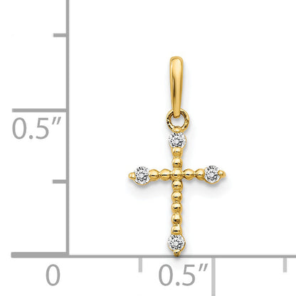 14k Yellow Gold 14k CZ Children's Cross Pendant